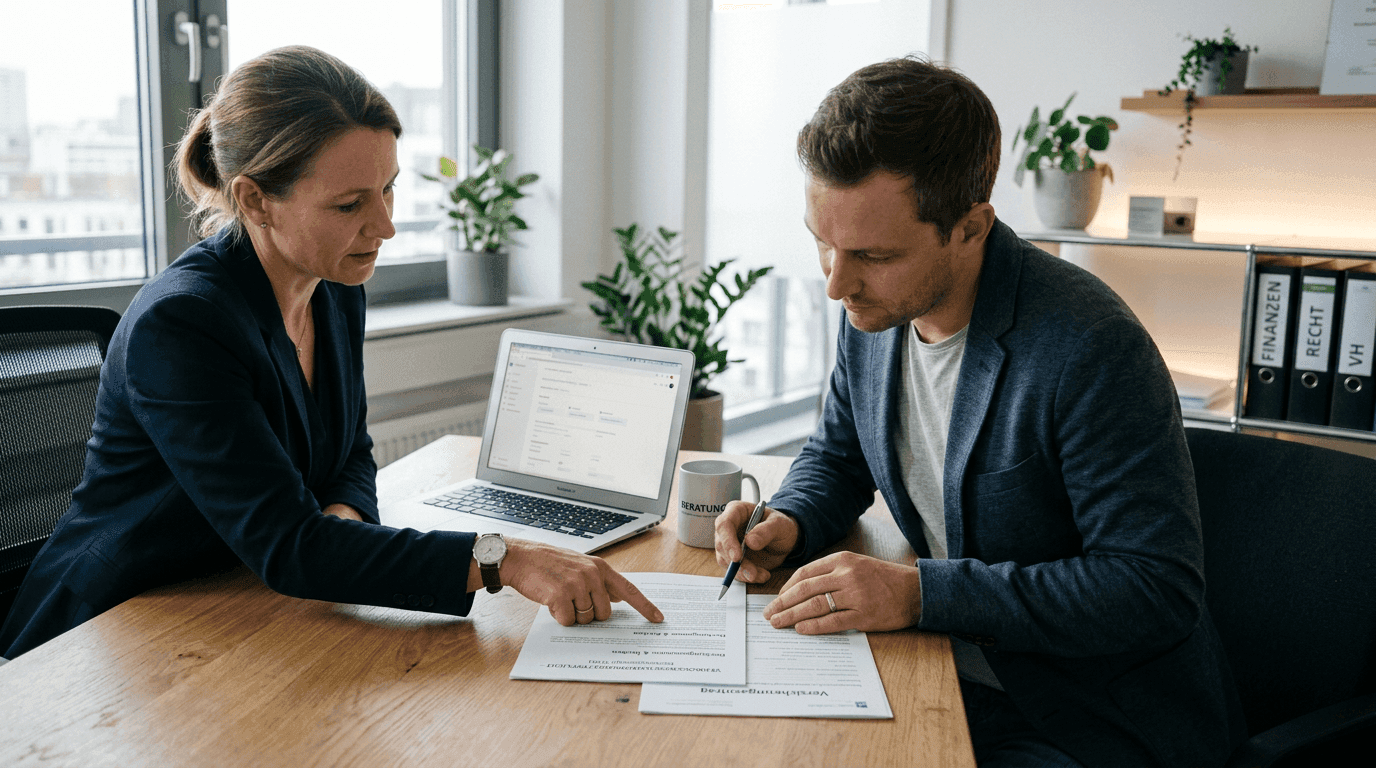 Beratungsszene im Büro – Vermögensschadenhaftpflicht (Gewerbe) bei TED