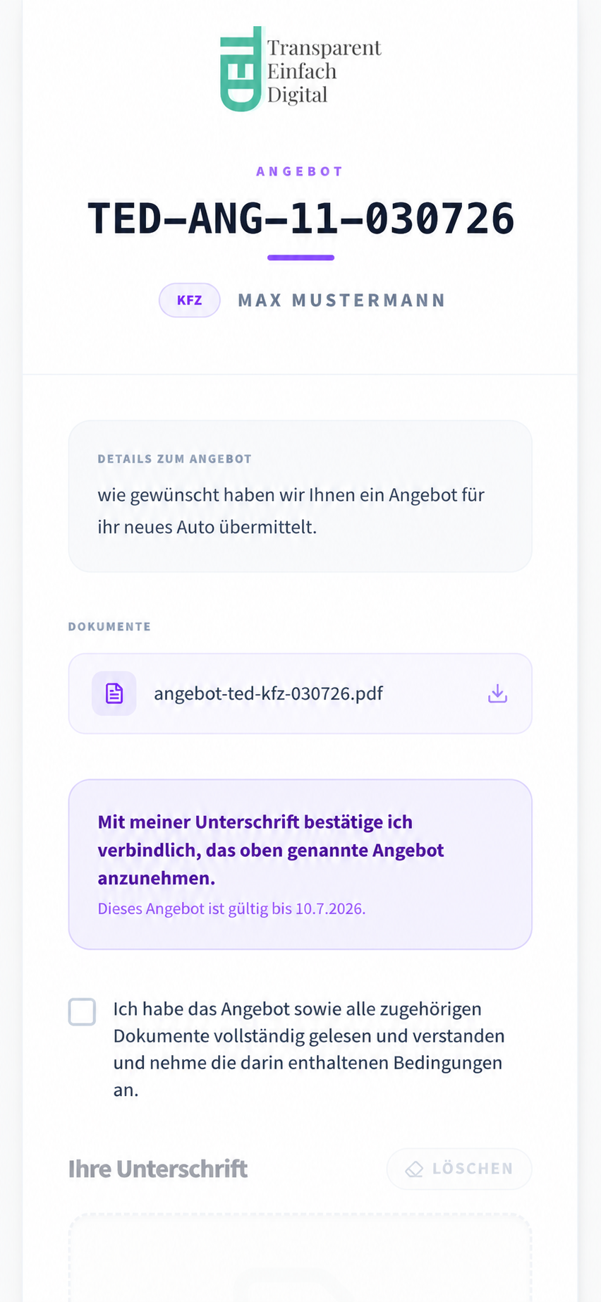Angebote – TED App